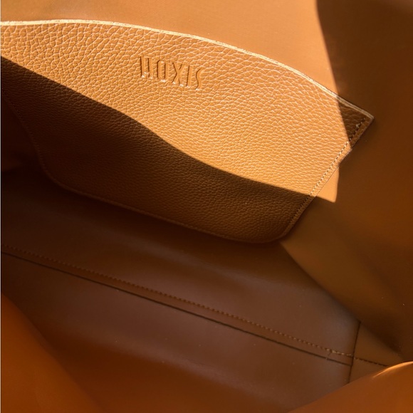 Hoxis Minimalist Clean Cut Tote Camel Color ShoulderHandbag Pebbled Faux Leather - Picture 9 of 13